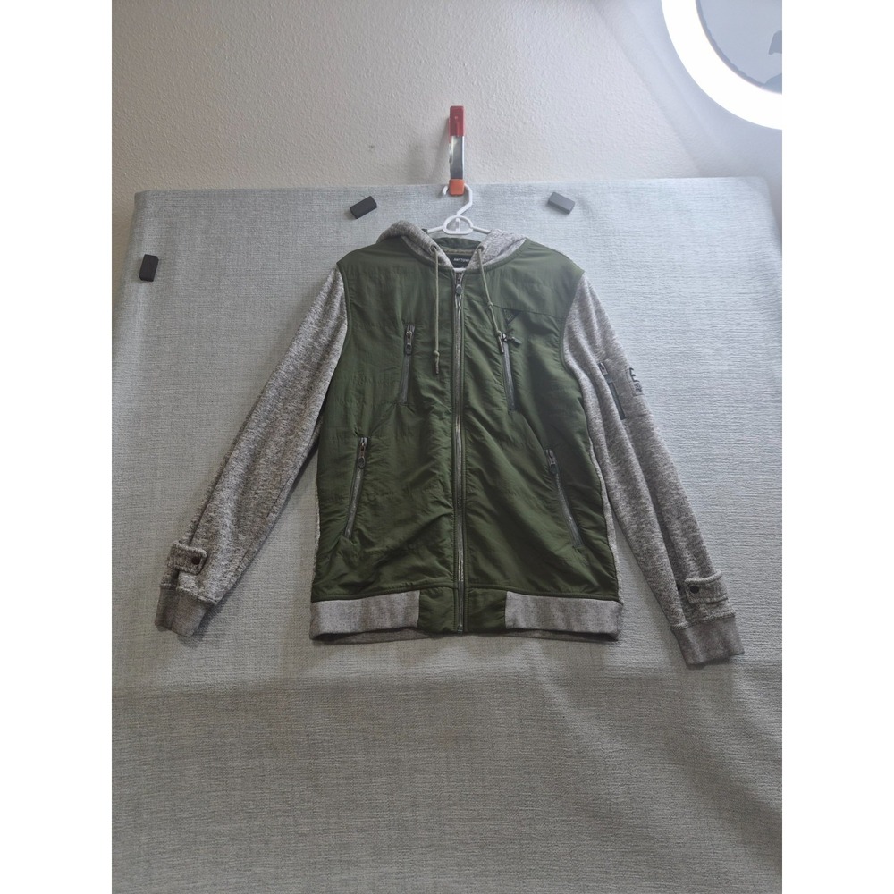 Born Fly Anytown Usa Jacket Mens Green Gray Hooded Mesh Lined Full Zip Outdoor